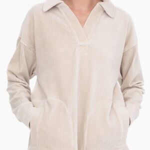 NWOT Mana B Oversized Collared Corduroy Pullover